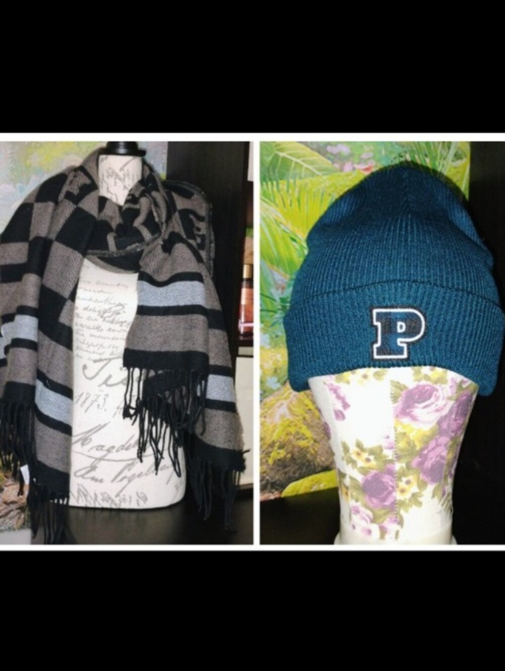 New Vs Pink Blanket Scarf And Hat